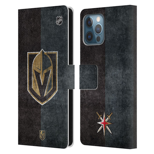 NHL Vegas Golden Knights Half Distressed Leather Book Wallet Case Cover For Apple iPhone 12 Pro Max