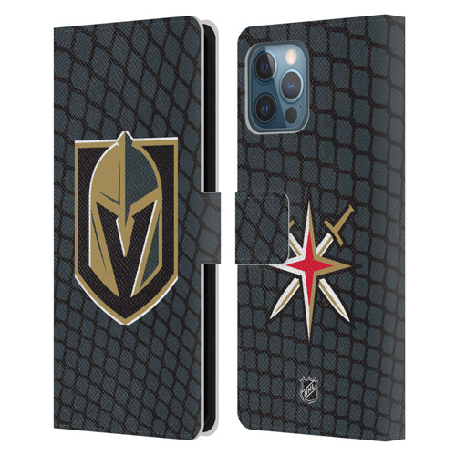 NHL Vegas Golden Knights Net Pattern Leather Book Wallet Case Cover For Apple iPhone 12 Pro Max