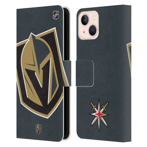 NHL Vegas Golden Knights Oversized Leather Book Wallet Case Cover For Apple iPhone 13