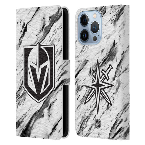 NHL Vegas Golden Knights Marble Leather Book Wallet Case Cover For Apple iPhone 13 Pro
