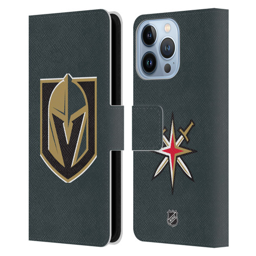 NHL Vegas Golden Knights Plain Leather Book Wallet Case Cover For Apple iPhone 13 Pro