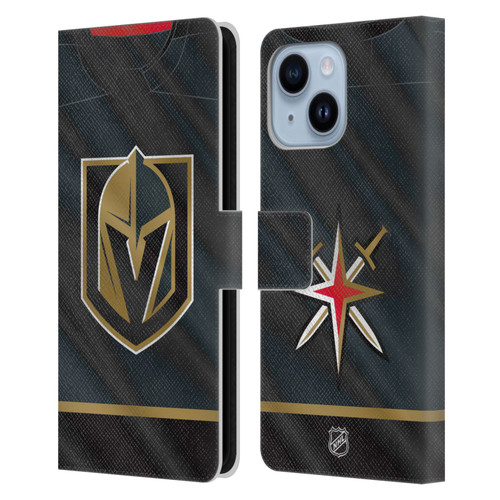 NHL Vegas Golden Knights Jersey Leather Book Wallet Case Cover For Apple iPhone 14 Plus