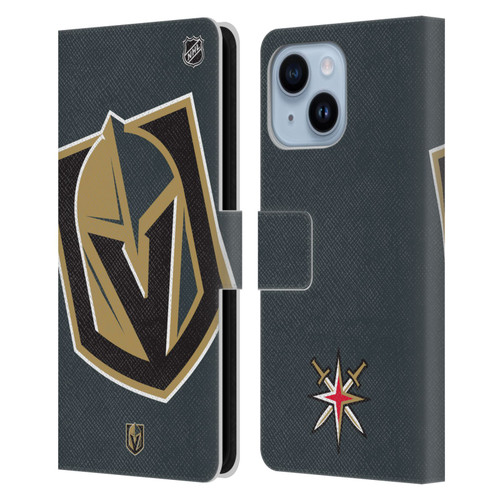 NHL Vegas Golden Knights Oversized Leather Book Wallet Case Cover For Apple iPhone 14 Plus