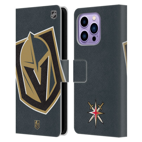 NHL Vegas Golden Knights Oversized Leather Book Wallet Case Cover For Apple iPhone 14 Pro Max