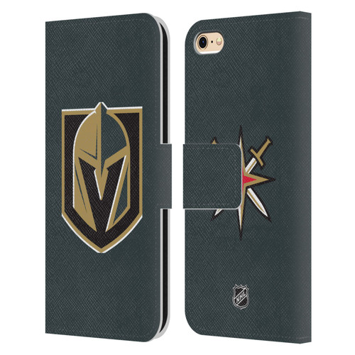 NHL Vegas Golden Knights Plain Leather Book Wallet Case Cover For Apple iPhone 6 / iPhone 6s