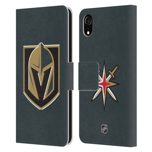 NHL Vegas Golden Knights Plain Leather Book Wallet Case Cover For Apple iPhone XR