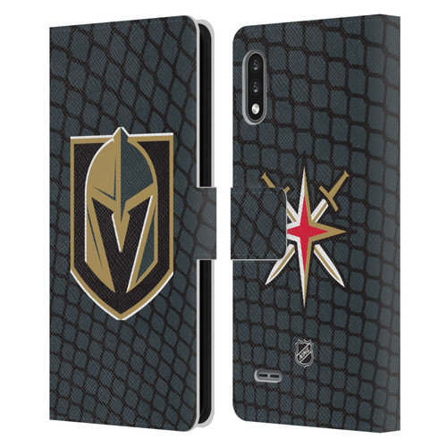 NHL Vegas Golden Knights Net Pattern Leather Book Wallet Case Cover For LG K22