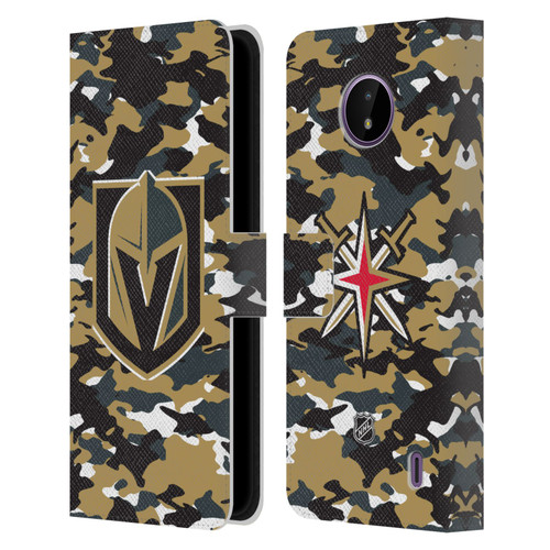 NHL Vegas Golden Knights Camouflage Leather Book Wallet Case Cover For Nokia C10 / C20