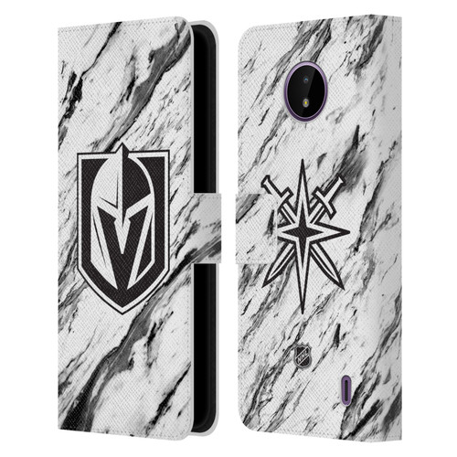 NHL Vegas Golden Knights Marble Leather Book Wallet Case Cover For Nokia C10 / C20