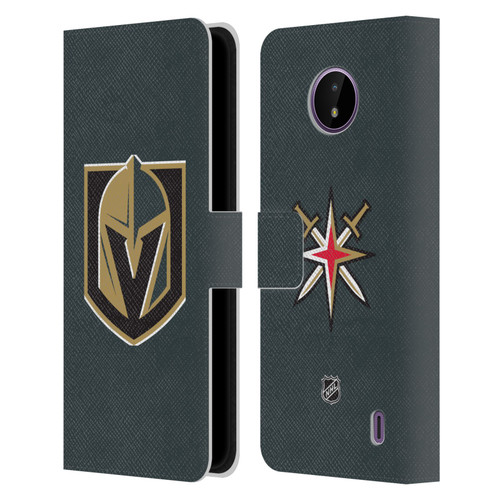 NHL Vegas Golden Knights Plain Leather Book Wallet Case Cover For Nokia C10 / C20