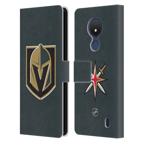 NHL Vegas Golden Knights Plain Leather Book Wallet Case Cover For Nokia C21