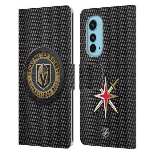 NHL Vegas Golden Knights Puck Texture Leather Book Wallet Case Cover For Motorola Edge (2022)