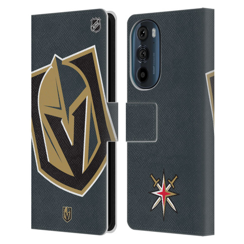 NHL Vegas Golden Knights Oversized Leather Book Wallet Case Cover For Motorola Edge 30