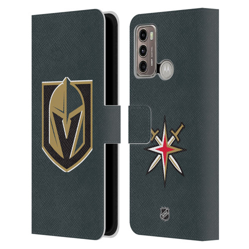 NHL Vegas Golden Knights Plain Leather Book Wallet Case Cover For Motorola Moto G60 / Moto G40 Fusion