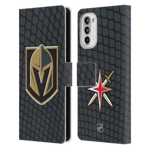 NHL Vegas Golden Knights Net Pattern Leather Book Wallet Case Cover For Motorola Moto G52