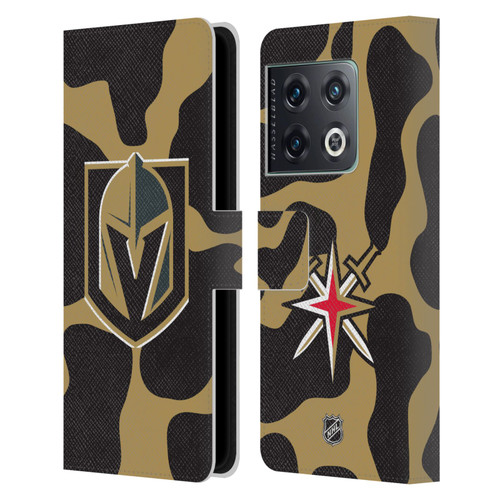 NHL Vegas Golden Knights Cow Pattern Leather Book Wallet Case Cover For OnePlus 10 Pro