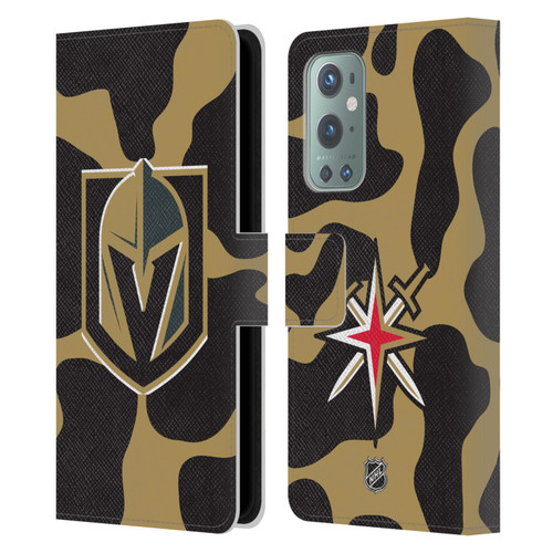 NHL Vegas Golden Knights Cow Pattern Leather Book Wallet Case Cover For OnePlus 9