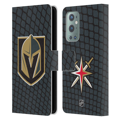 NHL Vegas Golden Knights Net Pattern Leather Book Wallet Case Cover For OnePlus 9