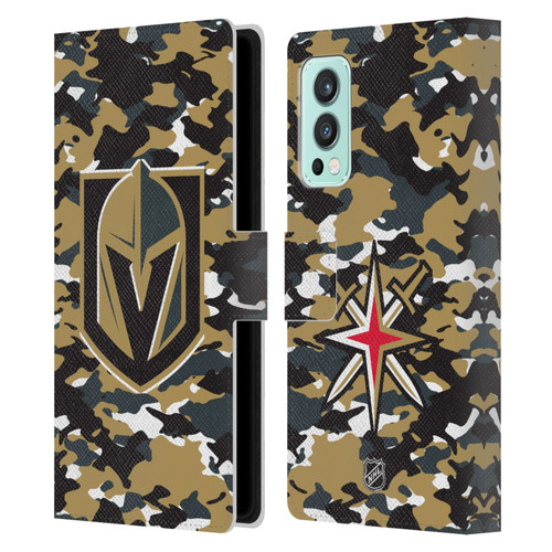 NHL Vegas Golden Knights Camouflage Leather Book Wallet Case Cover For OnePlus Nord 2 5G