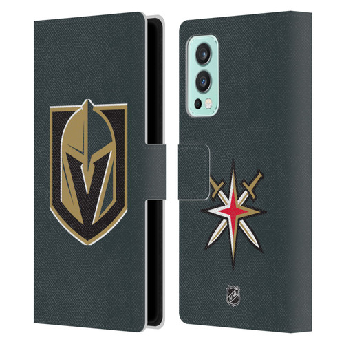 NHL Vegas Golden Knights Plain Leather Book Wallet Case Cover For OnePlus Nord 2 5G