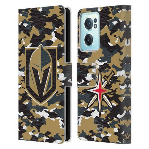 NHL Vegas Golden Knights Camouflage Leather Book Wallet Case Cover For OnePlus Nord CE 2 5G
