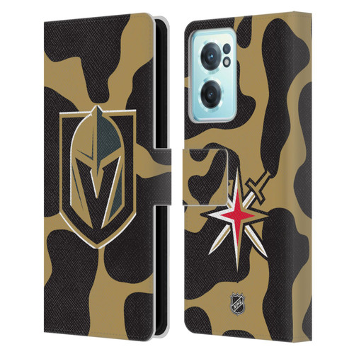 NHL Vegas Golden Knights Cow Pattern Leather Book Wallet Case Cover For OnePlus Nord CE 2 5G