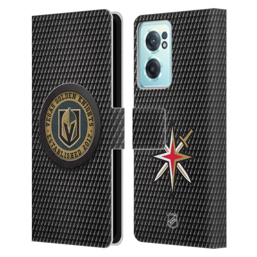 NHL Vegas Golden Knights Puck Texture Leather Book Wallet Case Cover For OnePlus Nord CE 2 5G