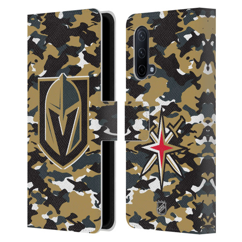 NHL Vegas Golden Knights Camouflage Leather Book Wallet Case Cover For OnePlus Nord CE 5G