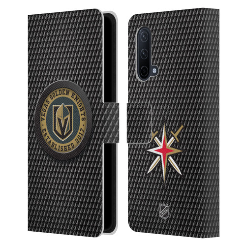 NHL Vegas Golden Knights Puck Texture Leather Book Wallet Case Cover For OnePlus Nord CE 5G