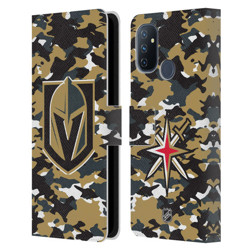 NHL Vegas Golden Knights Camouflage Leather Book Wallet Case Cover For OnePlus Nord N100