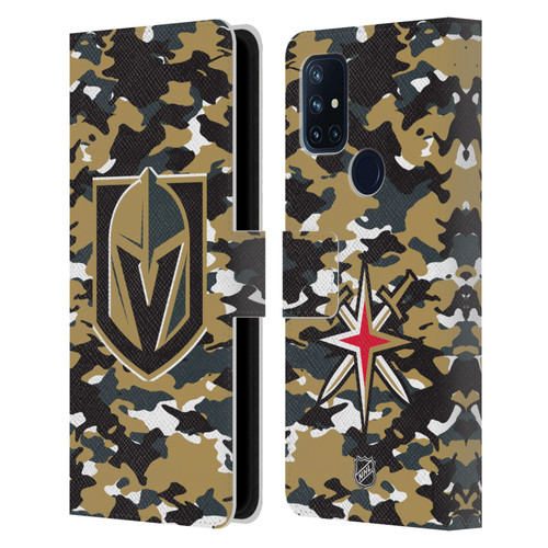 NHL Vegas Golden Knights Camouflage Leather Book Wallet Case Cover For OnePlus Nord N10 5G