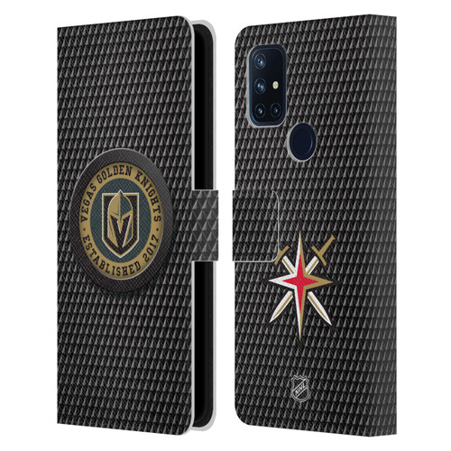 NHL Vegas Golden Knights Puck Texture Leather Book Wallet Case Cover For OnePlus Nord N10 5G