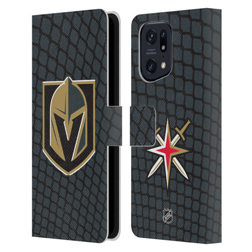 NHL Vegas Golden Knights Net Pattern Leather Book Wallet Case Cover For OPPO Find X5 Pro