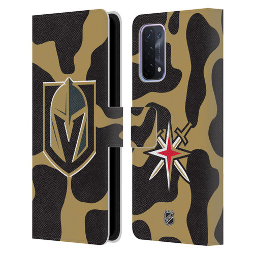 NHL Vegas Golden Knights Cow Pattern Leather Book Wallet Case Cover For OPPO A54 5G