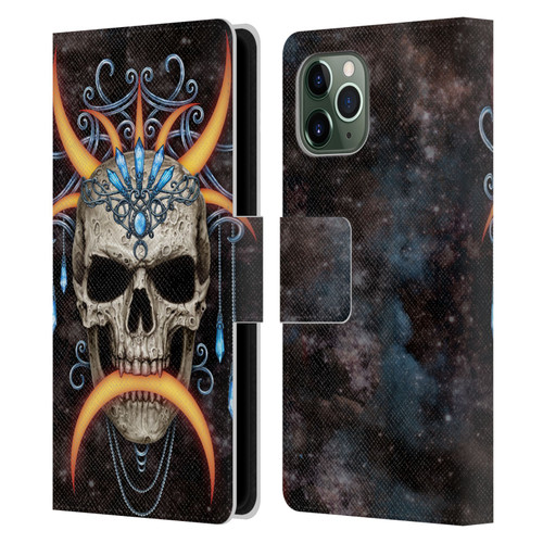 Sarah Richter Skulls Jewelry And Crown Universe Leather Book Wallet Case Cover For Apple iPhone 11 Pro