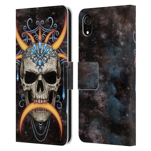Sarah Richter Skulls Jewelry And Crown Universe Leather Book Wallet Case Cover For Apple iPhone XR
