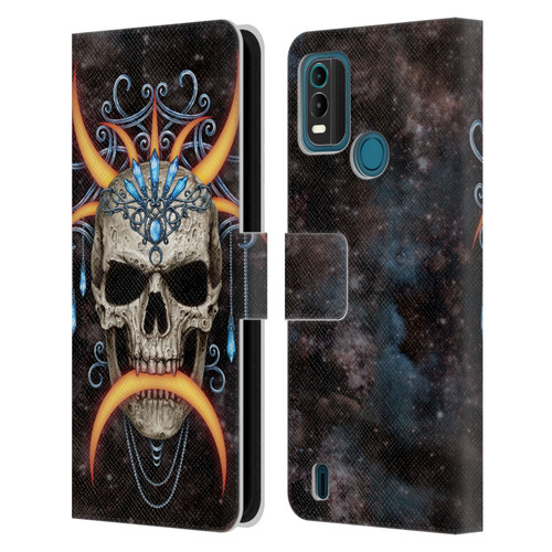 Sarah Richter Skulls Jewelry And Crown Universe Leather Book Wallet Case Cover For Nokia G11 Plus