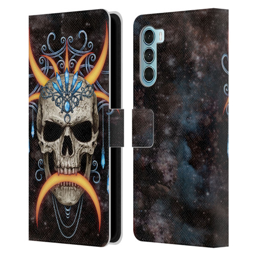 Sarah Richter Skulls Jewelry And Crown Universe Leather Book Wallet Case Cover For Motorola Edge S30 / Moto G200 5G