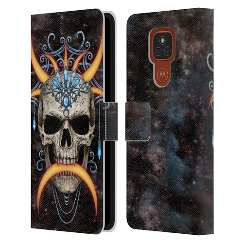 Sarah Richter Skulls Jewelry And Crown Universe Leather Book Wallet Case Cover For Motorola Moto E7 Plus