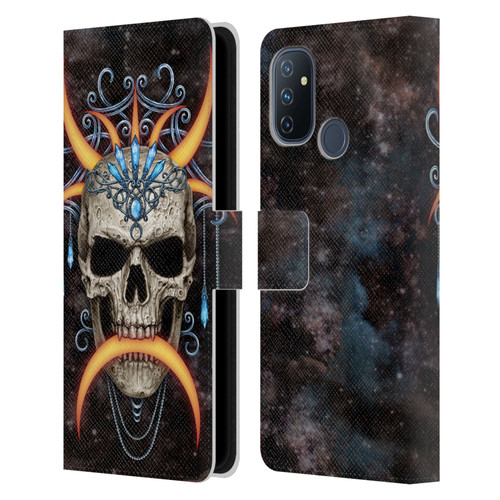 Sarah Richter Skulls Jewelry And Crown Universe Leather Book Wallet Case Cover For OnePlus Nord N100