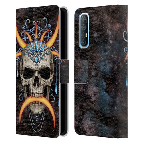 Sarah Richter Skulls Jewelry And Crown Universe Leather Book Wallet Case Cover For OPPO Find X2 Neo 5G
