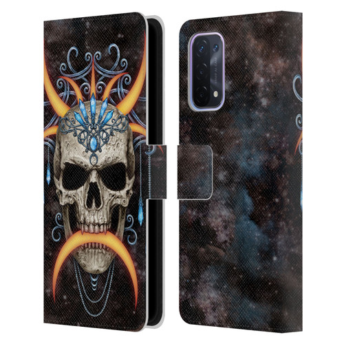 Sarah Richter Skulls Jewelry And Crown Universe Leather Book Wallet Case Cover For OPPO A54 5G