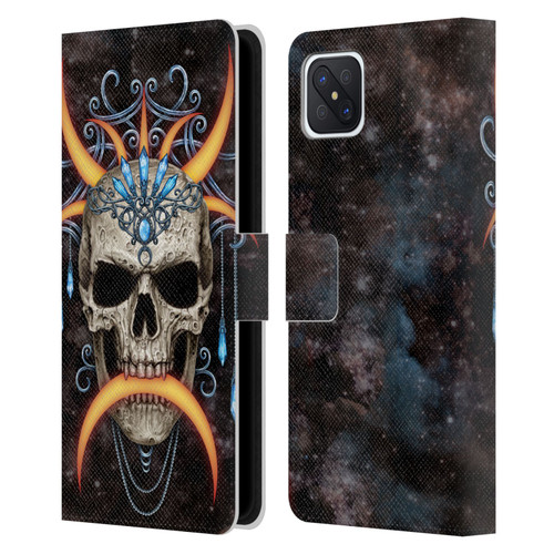 Sarah Richter Skulls Jewelry And Crown Universe Leather Book Wallet Case Cover For OPPO Reno4 Z 5G