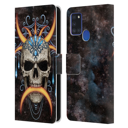 Sarah Richter Skulls Jewelry And Crown Universe Leather Book Wallet Case Cover For Samsung Galaxy A21s (2020)
