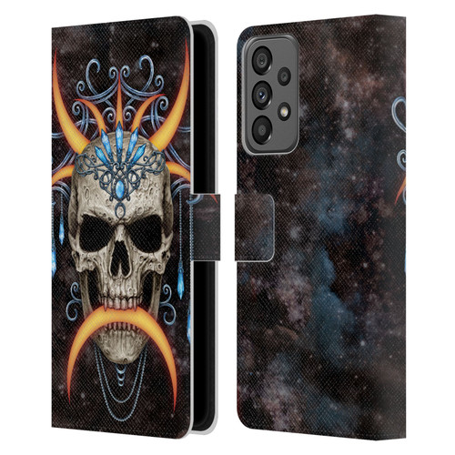 Sarah Richter Skulls Jewelry And Crown Universe Leather Book Wallet Case Cover For Samsung Galaxy A73 5G (2022)