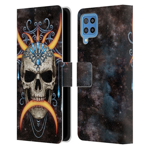 Sarah Richter Skulls Jewelry And Crown Universe Leather Book Wallet Case Cover For Samsung Galaxy F22 (2021)