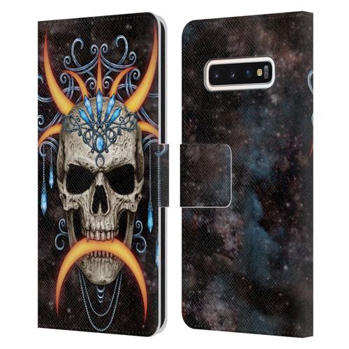 Sarah Richter Skulls Jewelry And Crown Universe Leather Book Wallet Case Cover For Samsung Galaxy S10