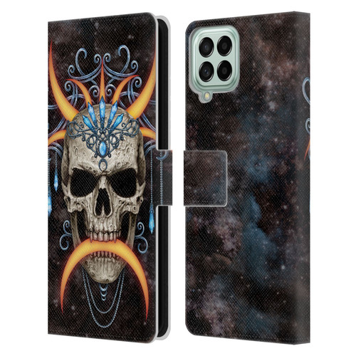 Sarah Richter Skulls Jewelry And Crown Universe Leather Book Wallet Case Cover For Samsung Galaxy M33 (2022)