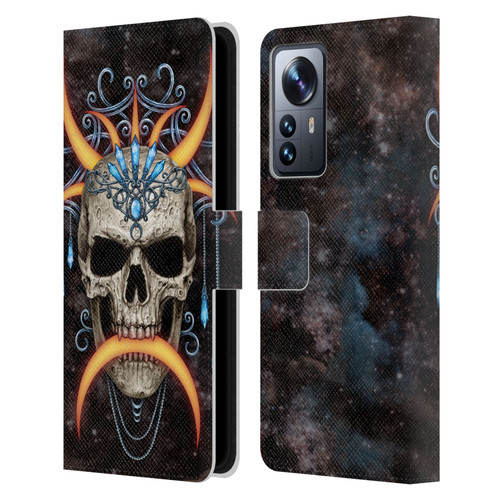 Sarah Richter Skulls Jewelry And Crown Universe Leather Book Wallet Case Cover For Xiaomi 12 Pro