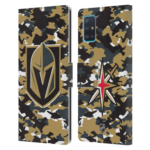 NHL Vegas Golden Knights Camouflage Leather Book Wallet Case Cover For Samsung Galaxy A51 (2019)